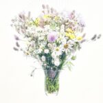 bouquet of wildflowers on white background